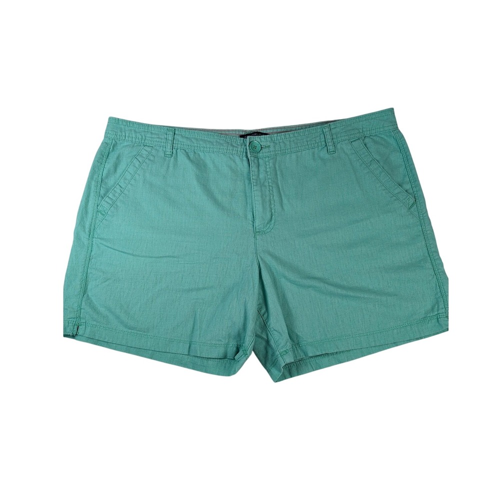 Bandolino Women's Green Linen Blend 4 pocket shorts Size 16‎ Summer Beach